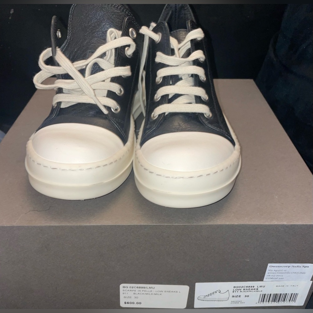 Rick Owens Kids Low-Top Geo Sneakers size 30 worn once